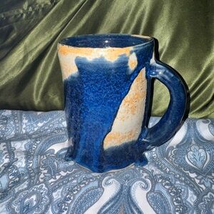 Handcrafted Blue and cream pottery Mug
